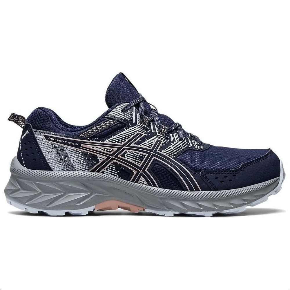 Womens Size 12- Asics Gel Venture 9 Running Navy Hiking Trail Shoes NEW